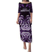 Custom Aotearoa Rangitane Puletasi Maori Pattern New Zealand DT05 Long Dress Purple - Polynesian Pride