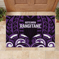 Aotearoa Rangitane Rubber Doormat Maori Pattern New Zealand DT05 Purple - Polynesian Pride