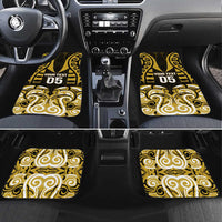 Aotearoa Taranaki Car Mats Maori Pattern New Zealand DT05 Set 4pcs Yellow - Polynesian Pride