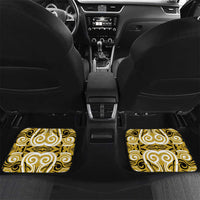 Aotearoa Taranaki Car Mats Maori Pattern New Zealand DT05 Set 2pcs - Back Yellow - Polynesian Pride