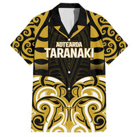 Custom Aotearoa Taranaki Family Matching Long Sleeve Bodycon Dress and Hawaiian Shirt Maori Pattern New Zealand DT05 Dad's Shirt - Short Sleeve Yellow - Polynesian Pride