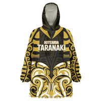Custom Aotearoa Taranaki Wearable Blanket Hoodie Maori Pattern New Zealand DT05 One Size Yellow - Polynesian Pride