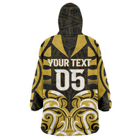 Custom Aotearoa Taranaki Wearable Blanket Hoodie Maori Pattern New Zealand DT05 - Polynesian Pride