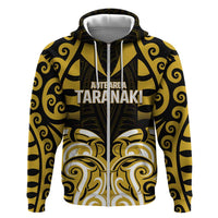 Custom Aotearoa Taranaki Zip Hoodie Maori Pattern New Zealand - Polynesian Pride