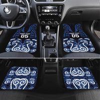 Aotearoa Ngati Tuwharetoa Car Mats Maori Pattern New Zealand DT05 Set 4pcs Navy - Polynesian Pride