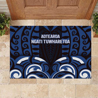 Aotearoa Ngati Tuwharetoa Rubber Doormat Maori Pattern New Zealand DT05 Navy - Polynesian Pride