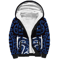 Custom Aotearoa Ngati Tuwharetoa Sherpa Hoodie Maori Pattern New Zealand DT05 Unisex Navy - Polynesian Pride