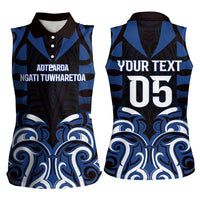 Custom Aotearoa Ngati Tuwharetoa Women Sleeveless Polo Shirt Maori Pattern New Zealand - Polynesian Pride