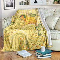 Hawaii Palaka Blanket Cute Ripe Mango Turtle On The Waves DT05 Yellow - Polynesian Pride