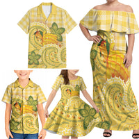 Hawaii Palaka Family Matching Off Shoulder Maxi Dress and Hawaiian Shirt Cute Ripe Mango Turtle On The Waves DT05 - Polynesian Pride