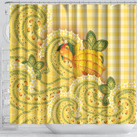 Hawaii Palaka Shower Curtain Cute Ripe Mango Turtle On The Waves