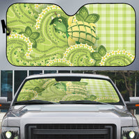 Hawaii Palaka Auto Sun Shade Cute Green Mango Turtle On The Waves DT05 Green - Polynesian Pride