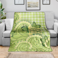 Hawaii Palaka Blanket Cute Green Mango Turtle On The Waves DT05 - Polynesian Pride