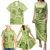 Hawaii Palaka Family Matching Puletasi and Hawaiian Shirt Cute Green Mango Turtle On The Waves DT05 - Polynesian Pride