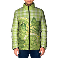 Hawaii Palaka Padded Jacket Cute Green Mango Turtle On The Waves