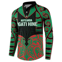 Custom Aotearoa Ngati Hine Button Sweatshirt Maori Pattern New Zealand DT05 - Polynesian Pride