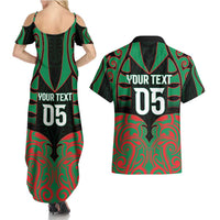Custom Aotearoa Ngati Hine Couples Matching Summer Maxi Dress and Hawaiian Shirt Maori Pattern New Zealand DT05 - Polynesian Pride