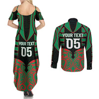 Custom Aotearoa Ngati Hine Couples Matching Summer Maxi Dress and Long Sleeve Button Shirt Maori Pattern New Zealand DT05 - Polynesian Pride