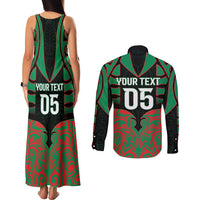 Custom Aotearoa Ngati Hine Couples Matching Tank Maxi Dress and Long Sleeve Button Shirt Maori Pattern New Zealand DT05 - Polynesian Pride