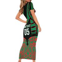 Custom Aotearoa Ngati Hine Family Matching Short Sleeve Bodycon Dress and Hawaiian Shirt Maori Pattern New Zealand - Polynesian Pride