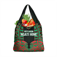 Aotearoa Ngati Hine Grocery Bag Maori Pattern New Zealand DT05 1-pack One Size Green - Polynesian Pride