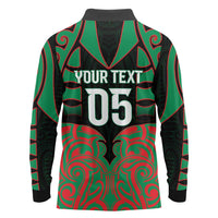 Custom Aotearoa Ngati Hine Long Sleeve Polo Shirt Maori Pattern New Zealand - Polynesian Pride