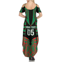 Custom Aotearoa Ngati Hine Summer Maxi Dress Maori Pattern New Zealand - Polynesian Pride