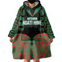 Custom Aotearoa Ngati Hine Wearable Blanket Hoodie Maori Pattern New Zealand DT05 - Polynesian Pride