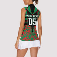 Custom Aotearoa Ngati Hine Women Sleeveless Polo Shirt Maori Pattern New Zealand - Polynesian Pride