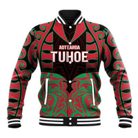 Custom Aotearoa Tuhoe Baseball Jacket Maori Pattern New Zealand DT05 Unisex Red - Polynesian Pride