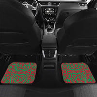 Aotearoa Tuhoe Car Mats Maori Pattern New Zealand DT05 Set 2pcs - Back Red - Polynesian Pride