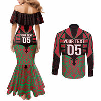 Custom Aotearoa Tuhoe Couples Matching Mermaid Dress and Long Sleeve Button Shirt Maori Pattern New Zealand DT05 - Polynesian Pride