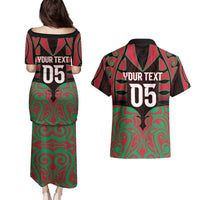 Custom Aotearoa Tuhoe Couples Matching Puletasi and Hawaiian Shirt Maori Pattern New Zealand DT05 - Polynesian Pride