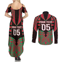 Custom Aotearoa Tuhoe Couples Matching Summer Maxi Dress and Long Sleeve Button Shirt Maori Pattern New Zealand DT05 - Polynesian Pride
