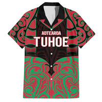 Custom Aotearoa Tuhoe Family Matching Off Shoulder Maxi Dress and Hawaiian Shirt Maori Pattern New Zealand - Polynesian Pride