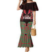 Custom Aotearoa Tuhoe Mermaid Dress Maori Pattern New Zealand - Polynesian Pride