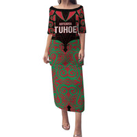 Custom Aotearoa Tuhoe Puletasi Maori Pattern New Zealand DT05 Long Dress Red - Polynesian Pride