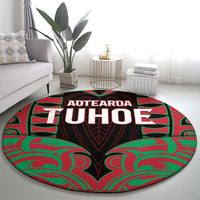 Aotearoa Tuhoe Round Carpet Maori Pattern New Zealand - Polynesian Pride