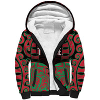 Custom Aotearoa Tuhoe Sherpa Hoodie Maori Pattern New Zealand DT05 Unisex Red - Polynesian Pride