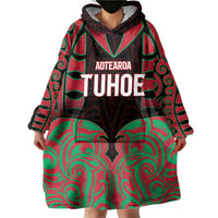 Custom Aotearoa Tuhoe Wearable Blanket Hoodie Maori Pattern New Zealand DT05 - Polynesian Pride