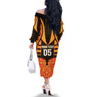 Custom Aotearoa Waikato Family Matching Off The Shoulder Long Sleeve Dress and Hawaiian Shirt Maori Pattern New Zealand - Polynesian Pride