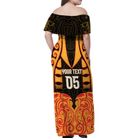 Custom Aotearoa Waikato Family Matching Off Shoulder Maxi Dress and Hawaiian Shirt Maori Pattern New Zealand - Polynesian Pride