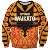 Custom Aotearoa Waikato Sweatshirt Maori Pattern New Zealand DT05 Unisex Orange - Polynesian Pride