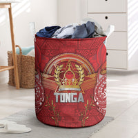 Tonga King's Birthday Laundry Basket Gold Royal Crown Tribal Patterns