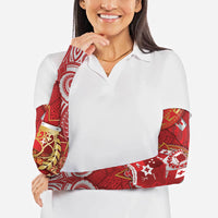 Tonga King's Birthday Arm Sleeves Gold Royal Crown Tribal Patterns