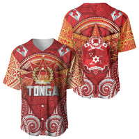 Tonga King's Birthday Baseball Jersey Gold Royal Crown Tribal Patterns