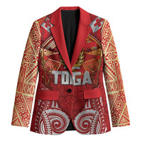 Tonga King's Birthday Blazer Gold Royal Crown Tribal Patterns