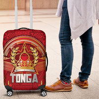 Tonga King's Birthday Luggage Cover Gold Royal Crown Tribal Patterns