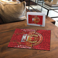 Tonga King's Birthday Puzzle Gold Royal Crown Tribal Patterns