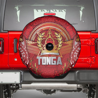 Tonga King's Birthday Spare Tire Cover Gold Royal Crown Tribal Patterns